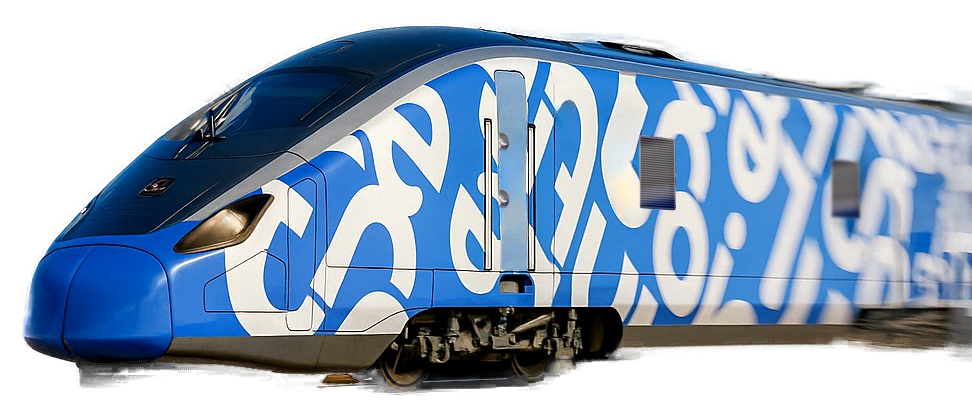 Train LE TRAIN — rame dernière génération avec livrée signature bleue et blanche